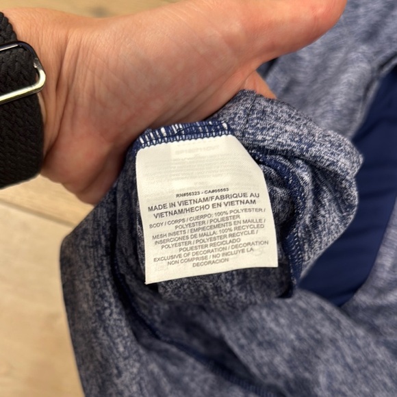 Nike Women’s Studio Cutout Heathered Blue Dri-Fit Tank Top - Picture 10 of 11